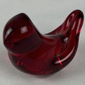 Vtg Art Glass Cardinal Of Love Signed Leo Ward 1996 Red 1.5" Tiny Miniature